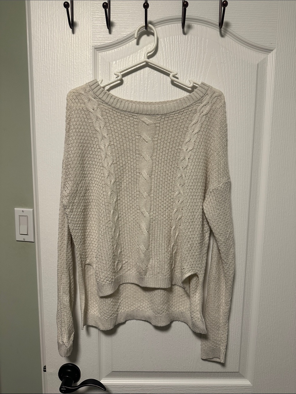 Garage Cream Cable Knit Boatneck Sweater